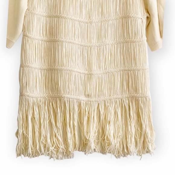 NWT Jonathan Simkhai  Delphine Macrame Knit Sweater, Ivory, Size S - Picture 7 of 16